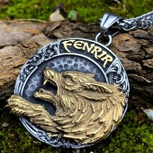 Fenrir Vegvísir Norse Stainless Steel Necklace